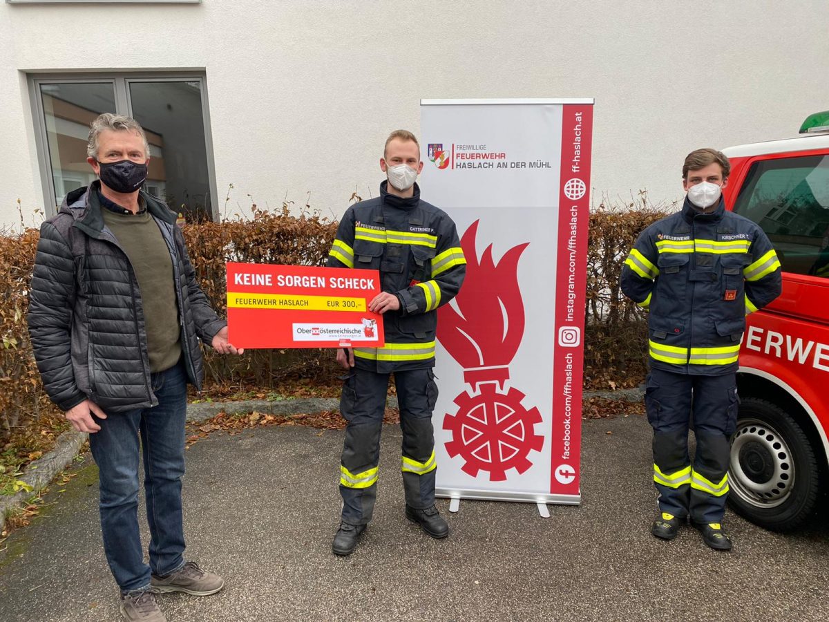 Spende für die Feuerwehrjugend Haslach